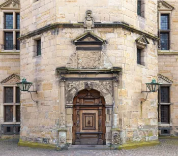 Kronborg Castle, lower section and portal of the Trumpeter's Tower