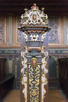 Kronborg Castle, chapel, detail of a pew