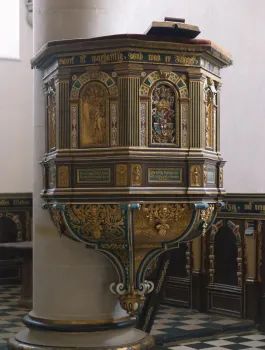 Kronborg Castle, chapel, pulpit detail