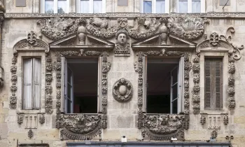 Maillard House, facade detail with windows