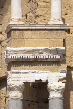 Roman Theatre of Orange, remains of the decoration of the stage wall (scaenae frons)