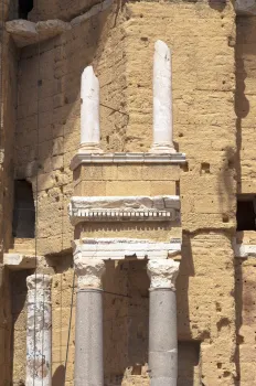 Roman Theatre of Orange, remains of the decoration of the stage wall (scaenae frons)