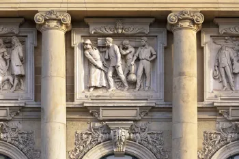 Lower Saxon State Museum Hanover, facade detail with relief