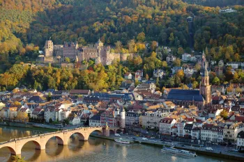 Old Town of Heidelberg with Castle, Old Bridge and Church of the Holy Spirit