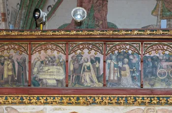 Holy Spirit Hospital, balustrade of the rood screen with picture panels