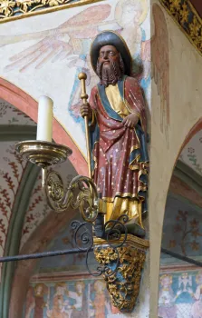 Holy Spirit Hospital, statue of Saint Roch on the rood screen