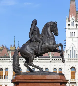 Equestrian Statue of Ferenc II Rakoczi, east elevation of the sculpture