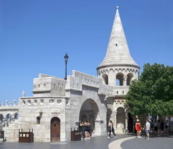 Fisherman's Bastion, tower, gate, and St. Michael's Chapel