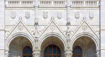 Hungarian Parliament Building, facade detail eastern entrance