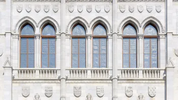 Hungarian Parliament Building, windows of the central structure of the east facade