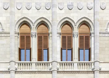 Hungarian Parliament Building, windows of the left wing of the east facade