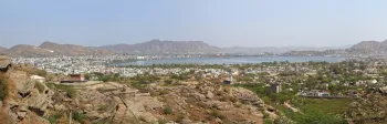Ajmer an Anasagar Lake, view from Pushkar Road