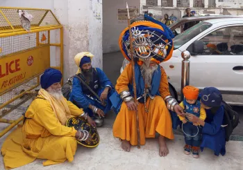 Sikh Nihang Warriors at the Gurdwara Sis Ganj Sahib
