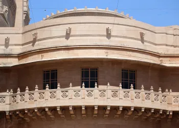 Umaid Bhawan Palace, facade detail in one of the inner courts