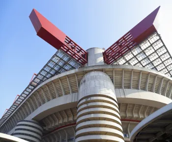 Giuseppe Meazza Stadium (San Siro), detail view with roof supporting tower