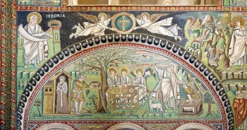 Basilica of San Vitale, mosaic of the choir depicting Abraham's three visitors and his offering of Isaac