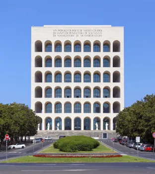 Palace of Italian Civilisation, from the Avenue of the Civilisation of Labour