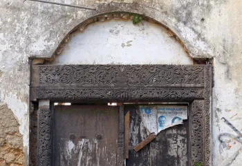 Former Police Station, ornately carved door frame