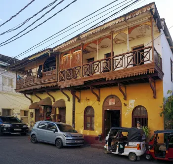 Swahili houses in the old town of Mombasa on Sir Mbarak Hinawy Road