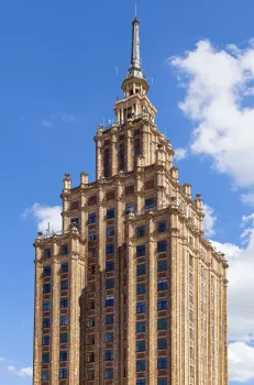 Building of the Latvian Academy of Sciences, upper floors and spire