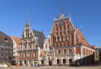 House of the Black Heads, northwest elevation
