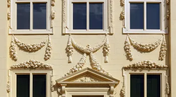 Mauritshuis, detail of the south facade witch stucco decoration
