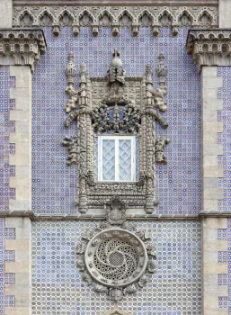 National Palace of Pena, neo-manueline window and rose window