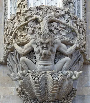 National Palace of Pena, Terrace of Triton, sculpture of Triton