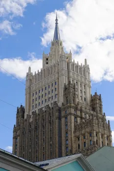 Building of the Ministry of Foreign Affairs of Russia, northeast elevation from Arbat Street
