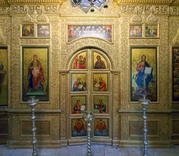 Saint Basil's Cathedral, Sanctuary of Nikola Velikoretsky, iconostase detail