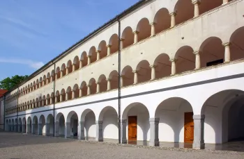 Kostanjevica Cistercian Monastery, arcades of the eastern wing