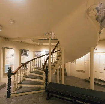 Old State House, spiral staircase in the basement