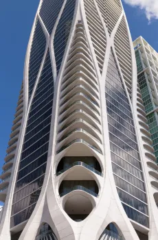 One Thousand Museum, facade detail (southeast elevation)