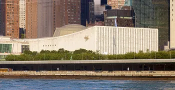 Headquarters of the United Nations, General Assembly Building, northeast elevation