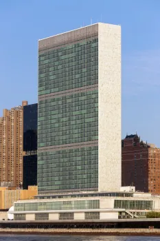 Headquarters of the United Nations, Secretariat Building, northeast elevation