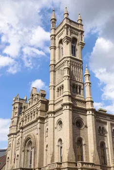 Masonic Temple of Philadelphia, tower and main facade (southwest elevation)