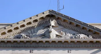 Municipal Palace of Colonia, pediment